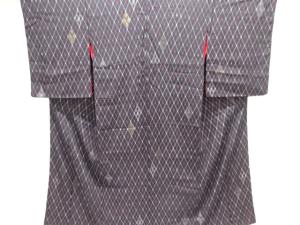 大正ロマン　斜め格子模様着物